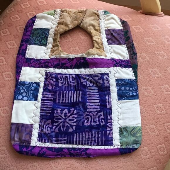 3/$25 or $12 each.  Hand Crafted, Quilted, Reversible Baby Bib in Batiks - Picture 3 of 4